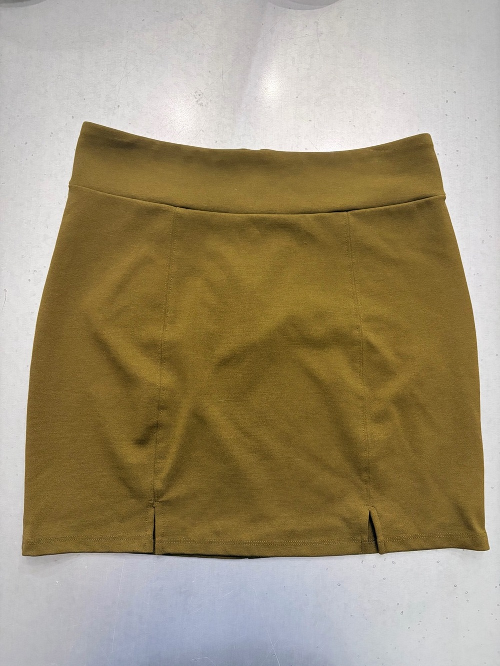 Urban Outfitters Olive Straight Mini Skirt with Front Slits Autumn Skirt size L
